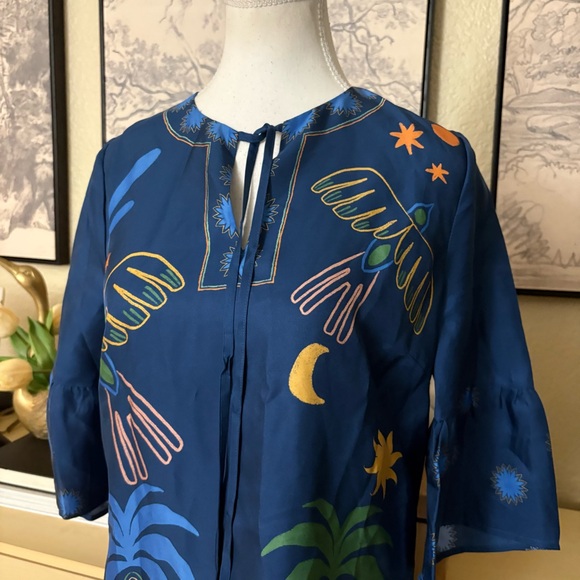 JOHNNY WAS JADE Lorianne silk blend mini dress in the Del Mar print Size XS P - Picture 5 of 12